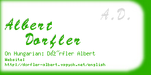 albert dorfler business card